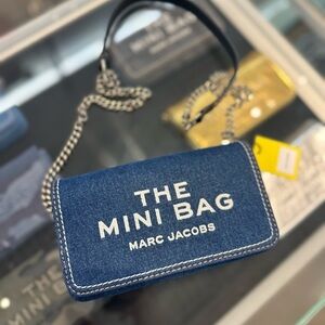 NWT! NEW! Marc Jacobs The Denim Chain Mini Bag -Dark Wash